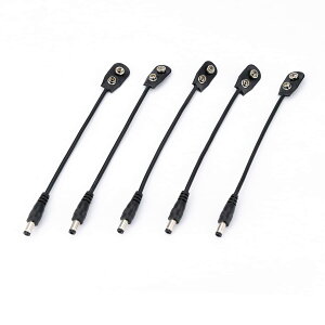 Musiclily Pro 9V�o�b�e���[�N���b�v�R���o�[�^�[�d���P�[�u�� �X�i�b�v�R�l�N�^ 2.1mm /5.5mm �v���O �M�^�[�G�t�F�N�^�[�p�i5�Z�b�g�j