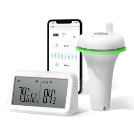 INKBIRD 風呂温度計 Wi-Fi水温計 浮かべる温度計 ワイヤレス水温計 + ハブ IBS-M2セット スマホで水温管理 大画面 9つセンサー接続可能 アラーム機能 水槽用 プール お風呂