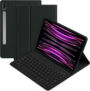 Galaxy Tab S9 FE+ / Tab S10+ /S9+/S8+ 12.4�C���` �L�[�{�[�h �P�[�X ���� �L�����f�B�[�J���[ �}�O�l�b�g ������ �M�����N�V�[ Tab S7+/S7 FE �L�[�{�[�h �J�o�[ �J���t�� ���f�B�[�X ���� (�u���b�N)