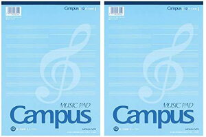 【2冊セット】コクヨ ノート キャンパス 音楽帳 レポートタイプ A4 5線譜12段 30枚 オン-70N