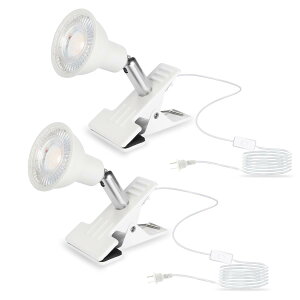 okalumi �N���b�v���C�g LED �X�|�b�g���C�g �N���b�v �R���Z���g�� 360°��] �d���F 2700K �d�� �Ǐ��� �x�b�h�T�C�h �����R�[�h1.5m �y2�Z�b�g�z