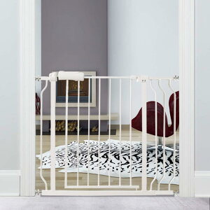 エルフ ベビー(Fairy Baby) ベビーゲート 取付幅86-98cm 高さ78cm 階段上 突っ張り式 オートクローズ機能 扉開閉式 赤ちゃん ゲート バリアフリー 柵 拡張付き ホワイト