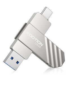 KOOTION USB������ 128GB �^�C�vC �t���b�V���h���C�u 2in1 Type-C + USBA(USB3.2 gen2) �X�}�z������