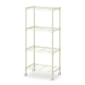 アイリスオーヤマ カラーメタルラックフィット 4段 幅45×奥行き30×高さ102cm キャスター付き CMF45100C グレージュ