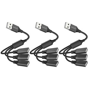 MOGOOD 3-in-1 USBXvb^YP[u USBd1IX3XUSB 2.0A_v^1-3 USB USBgP[uUSB}`|[g[d/f[^]/m[gp\R/Mac(3pbN)