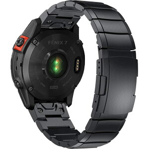 Miimall �Ή�Garmin Fenix 7/Fenix 7 Sapphire Dual Power/Fenix 6/Approach S62/Fenix 6 GPS �o���h 22mm ���� �X�e�����X �o���h �K�тɂ��� Fenix 7 �x���g ���߉\ �r�W�l�X�� �j���ʗp �����H��t���i�u���b�N�j