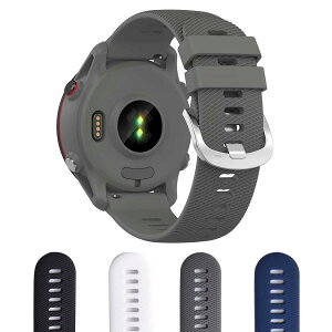 Aoouik GARMIN�p �K�[�~�� Forerunner 255 �x���g �o���h 22mm �V���R����4�F (�O���[)