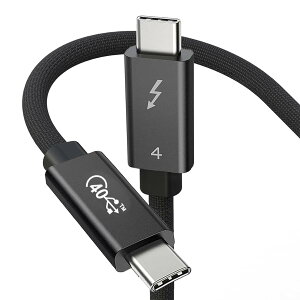 Thunderbolt 4 �P�[�u�� �u���b�N 0.3m 240W�}���[�d 8K�Ή� 40 Gbps �f�[�^�]�� Type-C ��Type-C �P�[�u�� USB-C �� USB-C MacBook/iPad/Mac mini/iphone15/iphone 16/iphone 17�ȂǑΉ�(0.3m�j