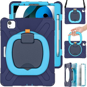 PboyiqiS for iPad Air 11 2025(M3)/2024(M2) �P�[�X,Air 5/Air 4/Pro 11�J�o�[,�ϏՌ� ��� 360�x��]�X�^���h �n���h���t�� ���F ���킢�� �A�C�p�b�h 11/10.9�C���` �P�[�X �y���V�����[ ������t�� ���|�� �΂�