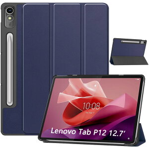 Lenovo Tab P12 �p�� �P�[�X �V�^ Lenovo Tab P12 �J�o�[ �X�^���h�@�\�t�� �ی�P�[�X tab P12 12.7 �C���` �^�u���b�g �P�[�X �O�� ���� PU ���U�[ �J�o�[ �L�Y�h�~ ���^ ���y�� �S�ʕی�^ �P�[�X �Ϗ�