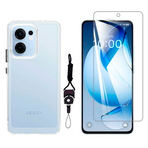 Hcsxlcj For OPPO Reno13 A �P�[�X + Reno13 A �t�B���� �����K���X �Ռ��z�� �\��t���ȒP ��U�h�~ �������� �C�A�h�~ �ϏՌ� �����h�~ For OPPO Reno13 A �P�[�X �N���A TPU ���� �ϏՌ� �����h�~ (Reno13 A)