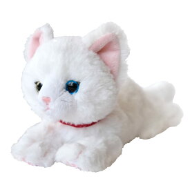 サンレモン　ひざねこ オッドアイ WH SS　11×29×12cm　ぬいぐるみ　アニマル　かわいい　猫　ネコ　P-8042
