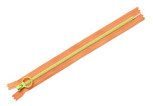 Y.K.K コンビファスナー オレンジ×ライトグリーン 25cm 5本入 3VSC25-288