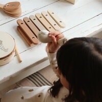 KongesSloejdコンゲススロイド楽器4点セットミュージックボックスMUSICSETおもちゃ収納ケースつきキッズ子供出産祝い誕生日プレゼントタンバリンミニ木琴マラカスカスタネット