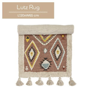 Bloomingville MINI �y���b�c ���O�}�b�g�z �u���[�~���O���B�� �~�j Lutz Rug �^�t�e�b�h �J�[�y�b�g ���O �}�b�g �����` �p�C�� �R�b�g�� 120×65 �􉽊w �v���C�}�b�g �Q�� �q������