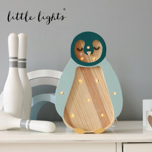 LittleLights [���g�����C�g] LED�����v Baby Penguin Lamp Teal/Wood Mini�i�C�g���C�g �e�[�u�����C�g �x�b�h�T�C�h�����v �������C�g ���₷�݃��C�g �x�r�[���C�g �N���X�}