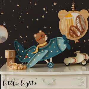 LittleLights [���g�����C�g] LED�����v Vintage Aircraft Lamp Denim Blue Bear Original�i�C�g���C�g �e�[�u�����C�g �x�b�h�T�C�h�����v �������C�g ���₷�݃�