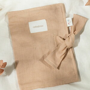 母子手帳ケース ブックカバー A5 リネン レディース 母子手帳カバー シンプル リボン 出産準備 マルチケース カバー ノートカバー 通帳ケース ベビー 赤ちゃん Nobodinoz ノボディノズ