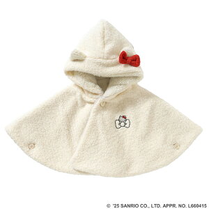 ハローキティ マント HELLO KITTY × Hoppetta ディモワ 10mois ホッペッタ ボアマント ベビー マント ベビー アウター 羽織 ポンチョ ケープ アウター キティ きつね うさぎ くま アニマル どうぶつ