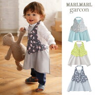 マールマール MARLMARL エプロン ギャルソン Garcon キッズ ベビー kids baby 男の子 1.slash stripe×do…