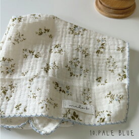 【コットンダブルガーゼスワドル】 メラビー mela-B ブランケット おくるみ コットン100％ 100×100cm 綿 花柄 ピコレース おしゃれ かわいい ベビー 赤ちゃん キッズ 子供 子ども 出産祝い 女の子 男の子 出産準備 お昼寝 肌掛け 授乳 プレゼント ギフト ガーゼケット 夏