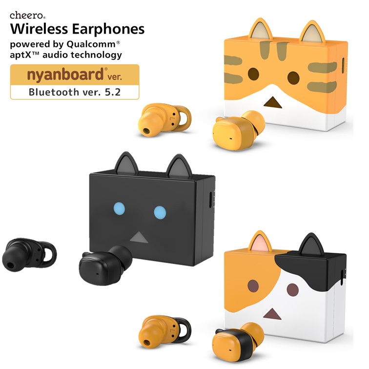 ニャンボー ワイヤレスイヤホン 高音質 iPhone 毎週更新 Android 対応 チーロ cheero Nyanboard Wireless Earphones Bluetooth リモート オンライン授業 ゲーム 防水 動画 iPad 5.2 ハンズフリー 充電ケース IPX5iPhone 通話 全品送料無料