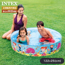 プール 122×25cm INTEX インテックス 日本正規品 ビニールプール コンパクト キッズプー ル ベビープール 水あそび 幼児 小さい 家庭用 自宅用 庭 ベランダ 男の子 女の子 エアープール エアプール 小型 円型 子ども 小さめ 子供用 空気入れ不要
