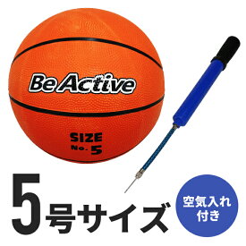 ゴムバスケットボール　5号ボールとポンプのセット　BA-5250　ダブルアクションハンドポンプ　BA-5151　空気入れセット　ミニバス