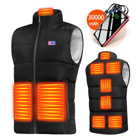 【COUPONで1,880円〜】 電熱ベスト バッテリー 30000mAh 楽天1位 150,000着+累計販売 日本製ヒーター ヒーターベスト 電熱ジャケット ベスト 中綿 3段階調温 速暖 洗える 電熱ウェア XL XXL 防寒インナー モバイルバッテリー