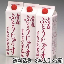 送料込みスチューベンジュース　1L×3本箱入り×2箱（ぶどうジュース 100％ストレート） すちゅーべん グレープジュースお中元/ギフト/贈り物/母の日/父の日/敬老の日/カード、熨斗（のし）可【RCP】