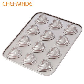 【CHEFMADE】【送料無料】CHEFMADE マドレーヌ型 12個取 ハートの形 ノンスティック型 離れ抜群 粘りにくい (32.5*25.7*1.8cm) 焼き型 焼型 お菓子作り お菓子道具 手作りお菓子 製菓道具