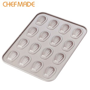 CHEFMADE マドレーヌ型 16個取 ノンスティック(32.8*25.9*1.4CM)