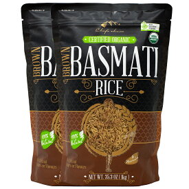 シェフズチョイス 有機 バスマティライス 玄米 オーガニック 1kg x 2袋 Certified Organic Brown Basmati Rice