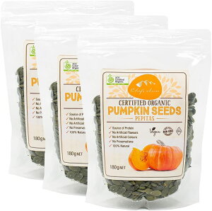 VFtY`CX I[KjbN pvLV[h 180g×3 Certified Organic Pumpkin Seed Pepitas L@ڂ̎