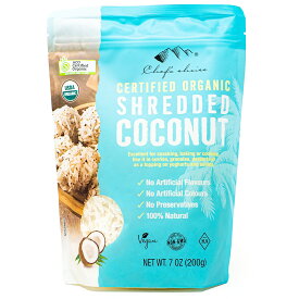 シェフズチョイス オーガニック ココナッツフレーク シュレッドタイプ 200g Organic desiccated Coconut flake ここなっつふれーく ココナッツフレーク ドライココナッツ 乾燥ココナッツ