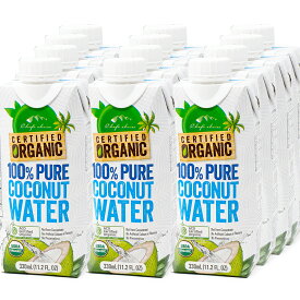 シェフズチョイス オーガニック ココナッツウォーター 330ml 6本 12本 24本 100%ピュア 完全無添加 Organic 100% pure coconut water