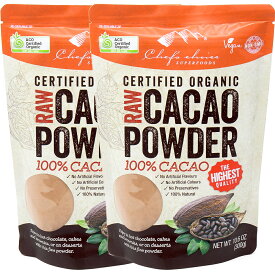 有機カカオパウダー [300g x 2袋] 600g 非アルカリ処理 RAW製法 純ココアパウダー Organic Raw Cacao Powder cocoa powder