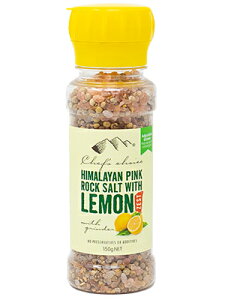 シェフズチョイス ヒマラヤ岩塩 & レモンゼスト 150g ミル付き BPAフリーボトル Pink Rock Salt with Grinder 岩塩 ピンクソルト ぴんくそると ピンク岩塩 レモンソルト れもんそると lemonsalt