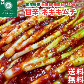 【料理長のキムチ】甘辛ネギキムチ 250g / 韓国全羅道の伝統レシピ 職人の味 本場　無添加 自家製 手作り 発酵 国産ネギ / 10種類以上の材料で作る秘伝の出汁 注文を受けてからの製造でいつも作り立て 新鮮