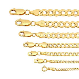 キューバン カーブ リンク チェーン ネックレス Cuban Curb Link Chain Necklace 10k イエローゴールド Yellow Gold ネックレス Necklace チェーン chain 2mm 2.5mm 3.5mm 4.5mm 6mm 6.5mm 7.5mm 40cm 45cm 50cm 55cm 60cm 65cm 70cm 75cm