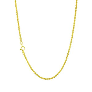 【送料無料】10K イエロー ゴールド 薄い ダイヤモンド カット ロープ チェーン ペンダント ネックレス レディース 約1.5mm 約51cm ネックレス ブレスレット JOERODEO 【JACOB&CO ジェイコブ アンド