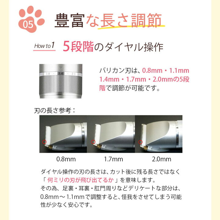 楽天市場 犬 バリカン ペット用バリカン 猫 トリミング 防水 本体丸ごと水洗い 残量表示 コードレス 充電式 交流式 静音 軽量 アタッチメント10種 5段階調節 スピード調節可能 セラミック24枚刃 安全設計 日本語説明書付き シルバー トイプードル 1年保証 チェルシー