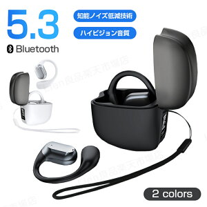 耳掛け 骨伝導イヤホン Bluetooth5.3 Hi-Fi 高音質 IPX5防水 ノイズ低減 ワイヤレス 左右分離式 両耳 片耳 デュアルマイク内蔵 最大48時間再生 快適な装着 ゼロ感覚 長時間航続 高感度 秒接続 低遅