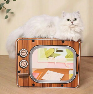爪とぎ おもちゃ ハウス型 ねこ つめとぎ キャットハウス ペットハウス 猫の家 爪みがき ベッド 猫 つめとぎ 飛び出す テレビ形 段ボール ダンボール 爪とぎボックス ペットハウス ストレス