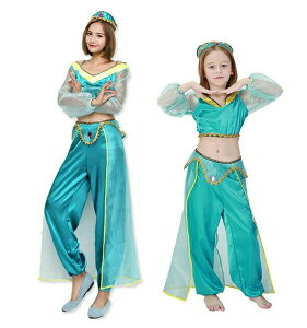 ジャスミン コスプレ 3点セット ハロウィン衣装 コスプレ衣装 アラジン 魔法のランプ 親子仮装 ジャスミン コスチューム アラビアン コスプレ ベリーダンス アラブ 中東 大人用 キッズ用 女