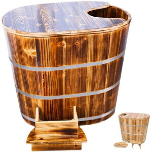 天然木製浴槽 湯おけ保温 品質保証 多くの選択可能木製浴槽木製成人用浴缸木製バケツ木製バケツのメンテナンス日本風の浴槽 - 伝統的な木製浴槽