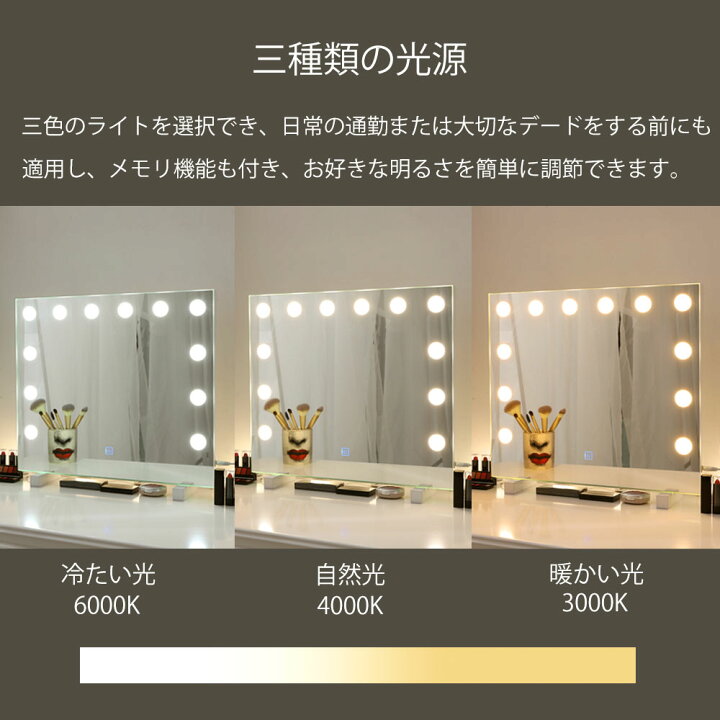 702円 83％以上節約 女優ライト LEDミラーライト メイクアップライト 三色調光 明るさ10段階調整 LED化粧鏡電球 10個 JYONINARU