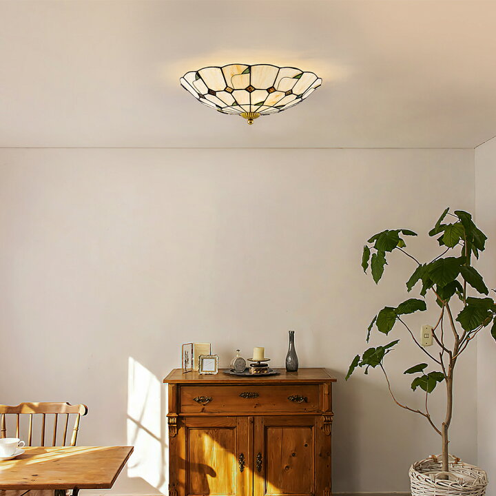 楽天市場】シーリングライト 北欧 ティファニー風 ガラス 3灯 LED電球 