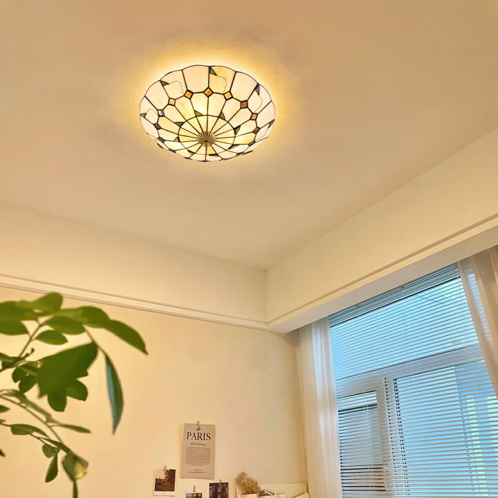 楽天市場】シーリングライト 北欧 ティファニー風 ガラス 3灯 LED電球 