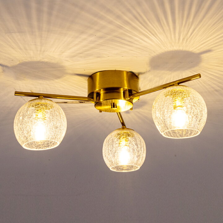 楽天市場】シーリングライト おしゃれ 3灯 ガラス LED電球対応 北欧 